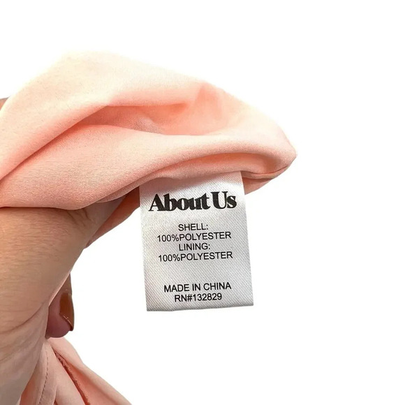 About Us Revolve Natalie Mini Dress Textured‎ Plunge Neck Pink Size Medium - Picture 14 of 15